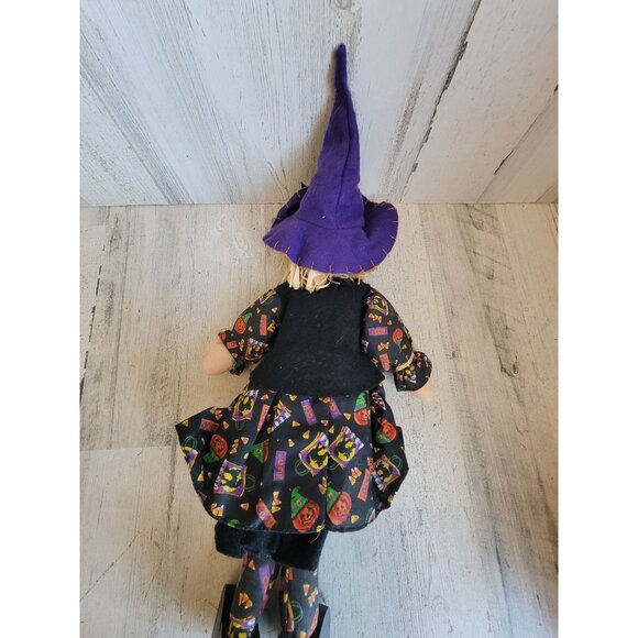 Vintage wooden standing witch Halloween home decor candy - Picture 5 of 8